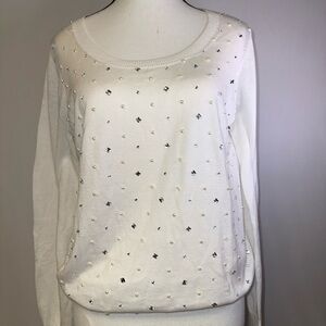 Victoria Secret L Elegant Romantic White Embellished Women's Top